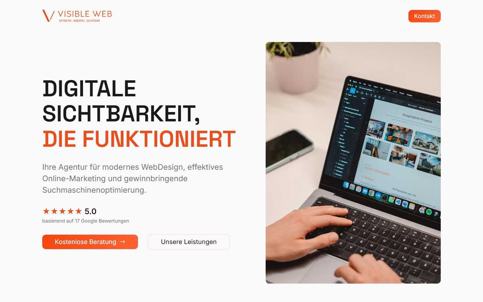 Startseite von Visible Web, SEO-Agentur in Braunschweig