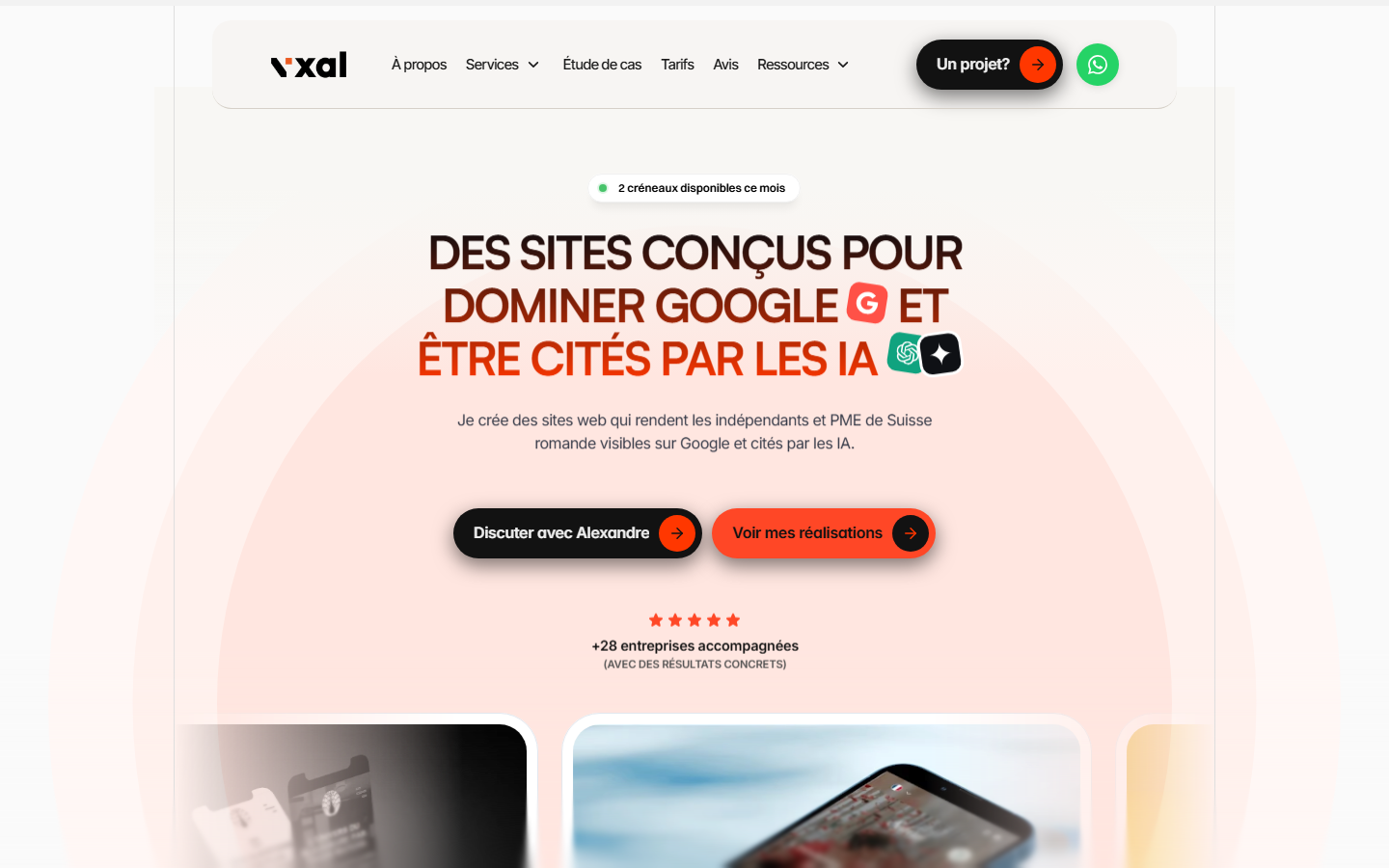Startseite von Vixal Digital, SEO-Agentur in Lausanne