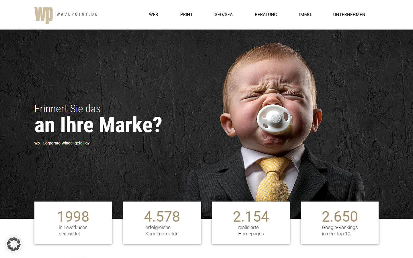 Startseite von wavepoint GmbH & Co. KG, SEO-Agentur in Leverkusen