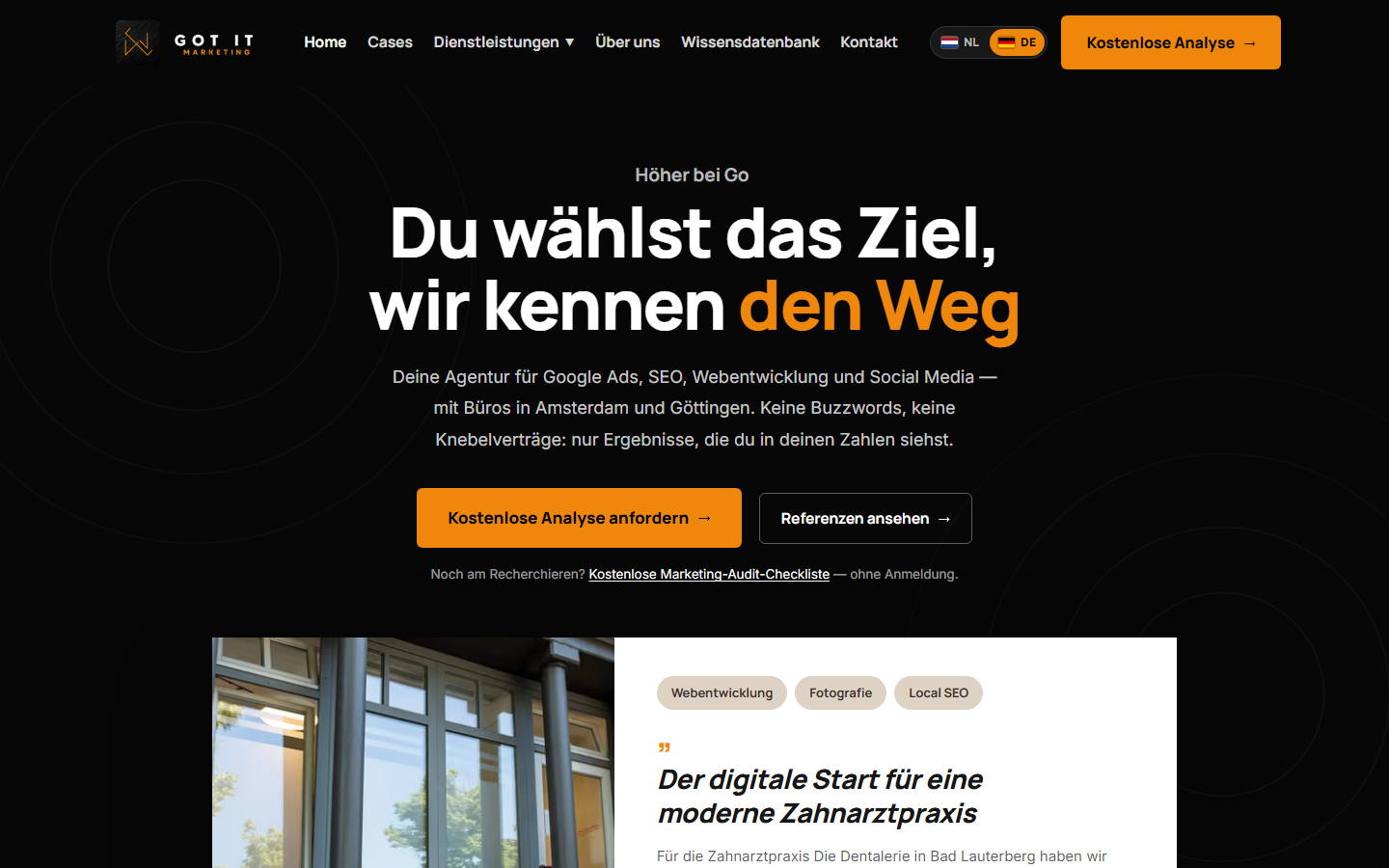 Startseite von We Got It Marketing, SEO-Agentur in Göttingen