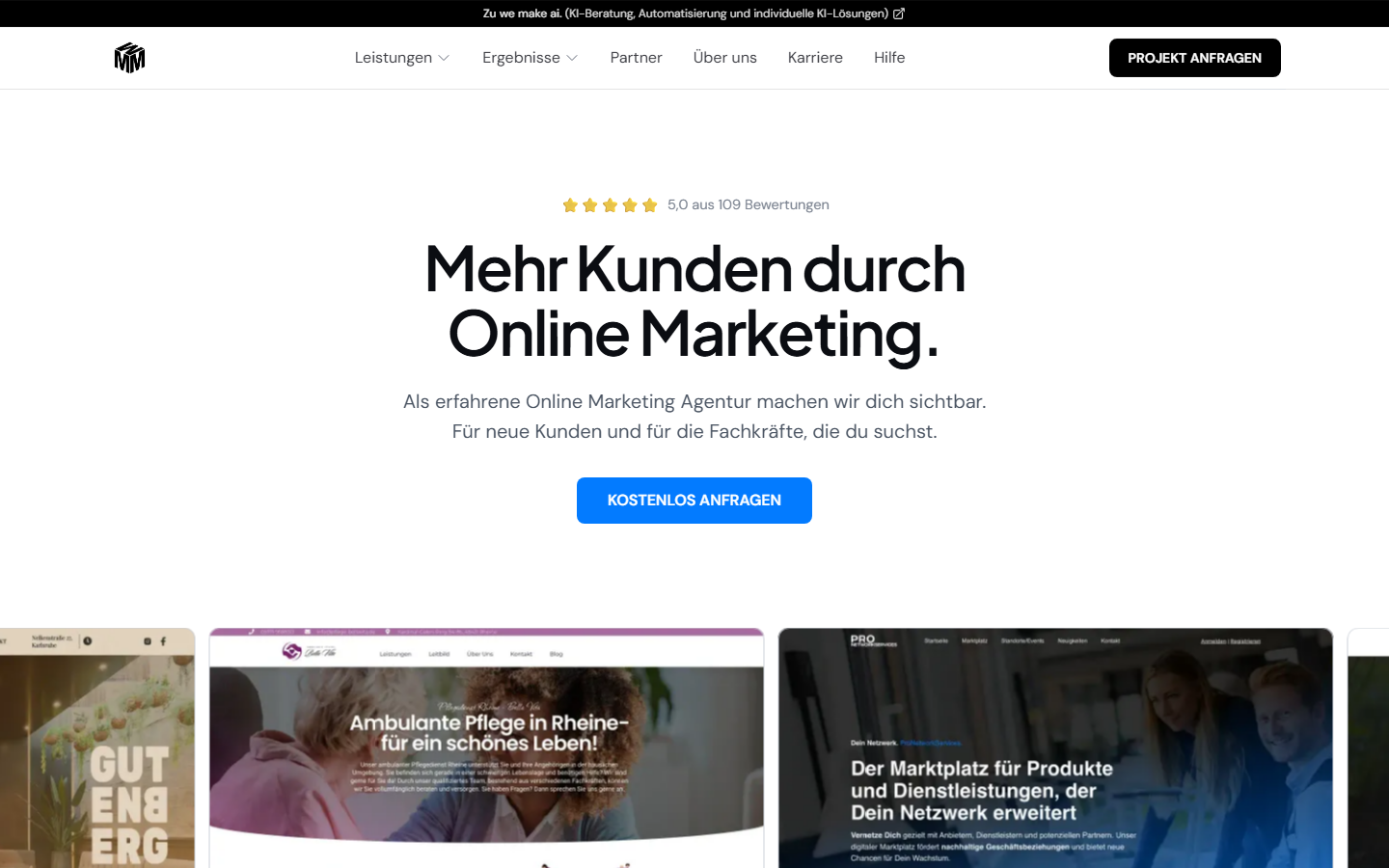 Startseite von We Make Marketing, SEO-Agentur in Karlsruhe