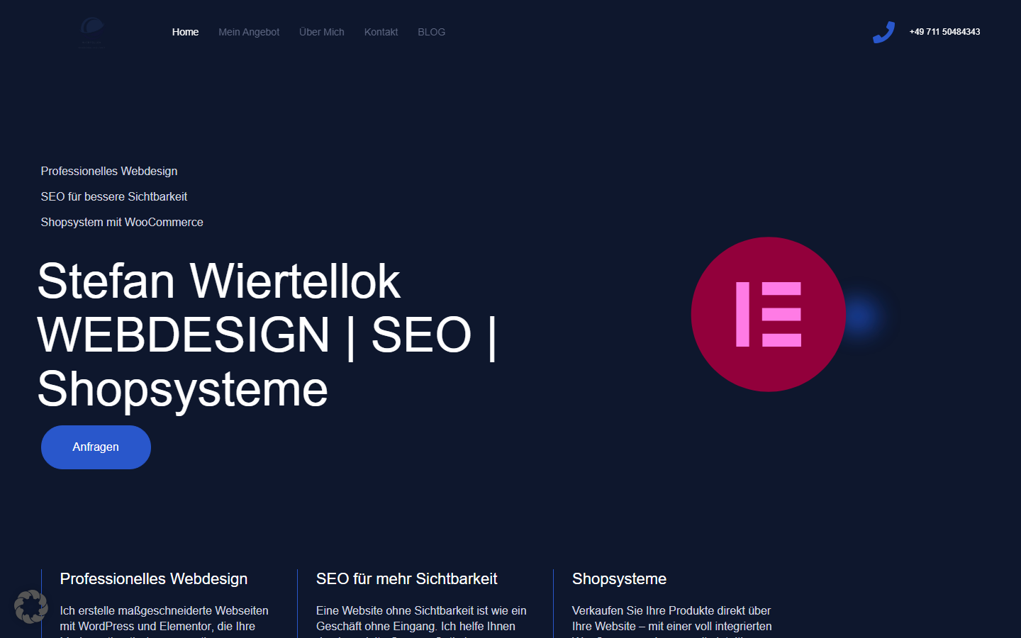 Startseite von Webdesign Wiertellok, SEO-Agentur in Esslingen