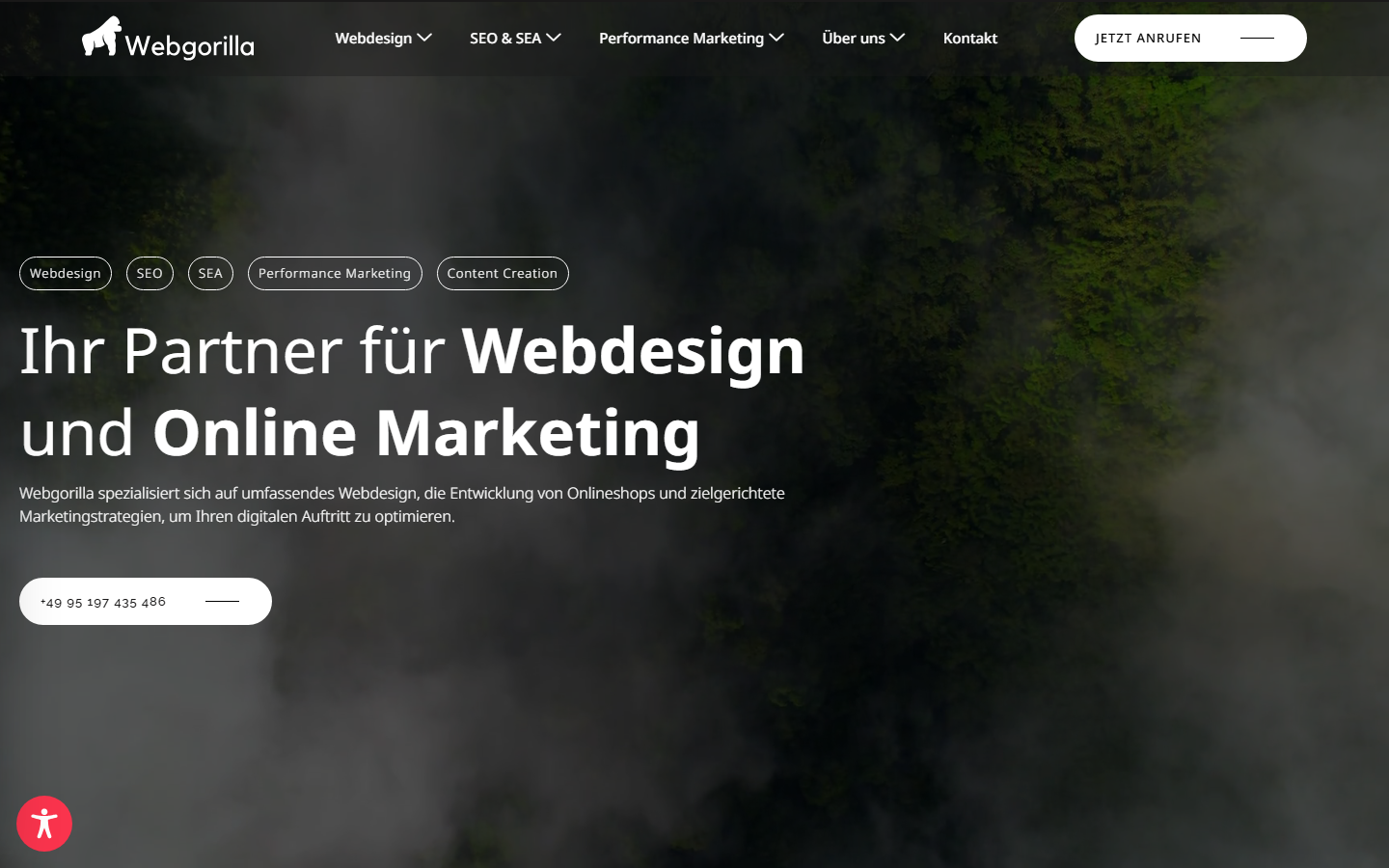 Startseite von Webgorilla, SEO-Agentur in Bamberg
