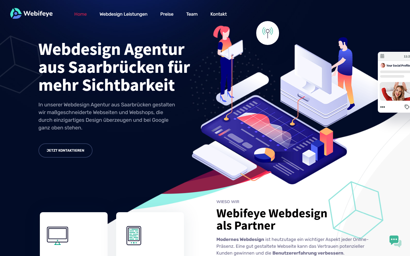 Startseite von Webifeye, SEO-Agentur in Saarbrücken