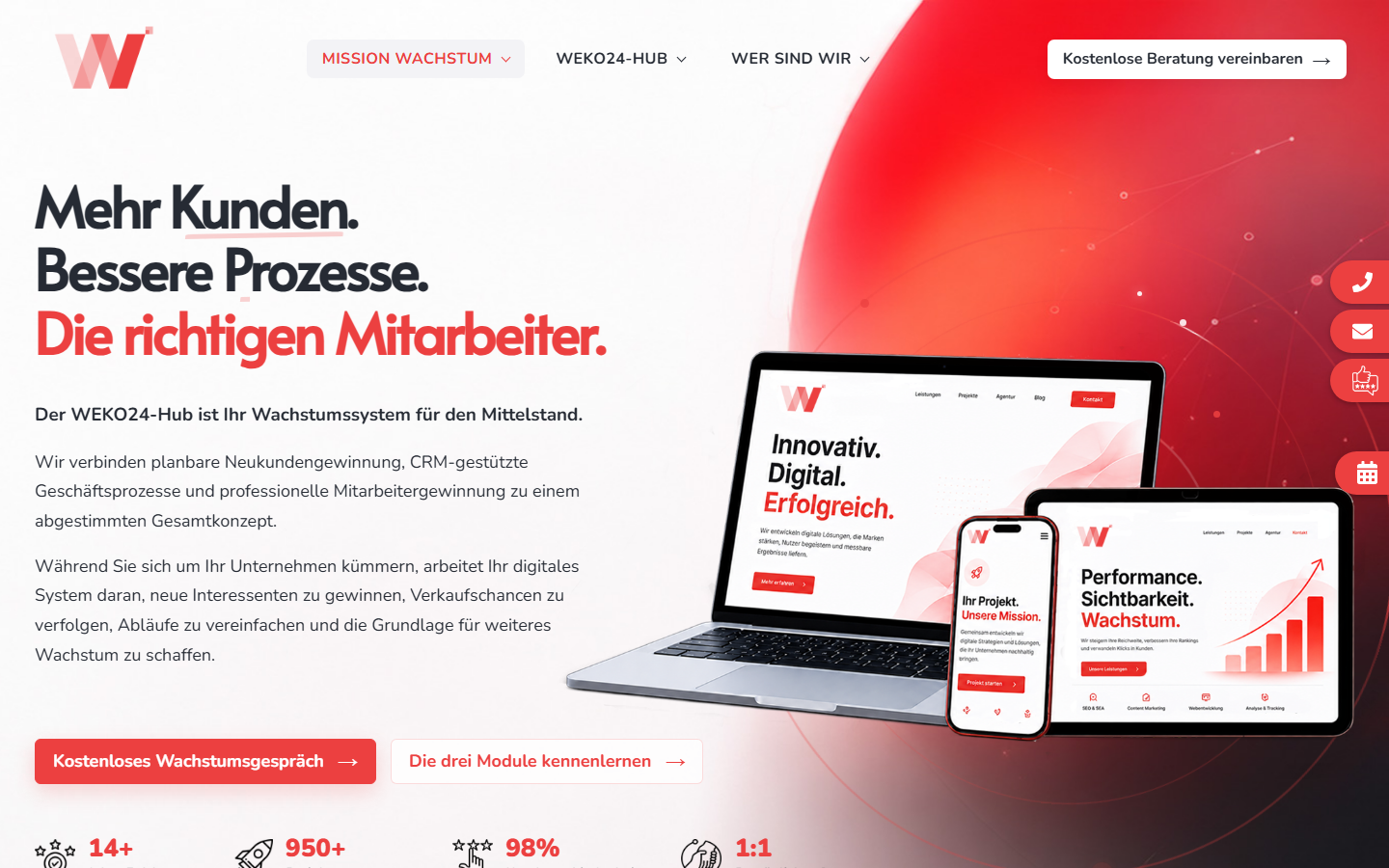 Startseite von WEBKOMMUNIKATION24 GmbH, SEO-Agentur in Chemnitz
