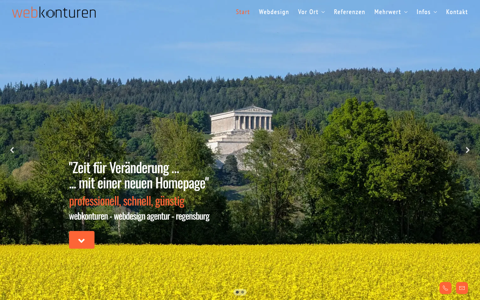Startseite von Webkonturen, SEO-Agentur in Regensburg
