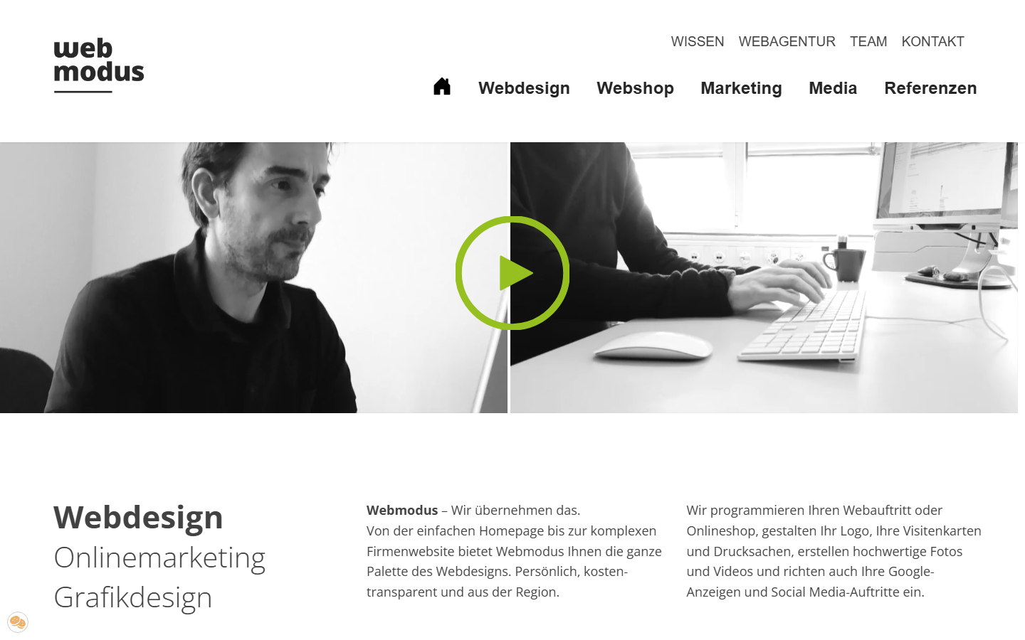 Startseite von Webmodus GmbH, SEO-Agentur im Aargau