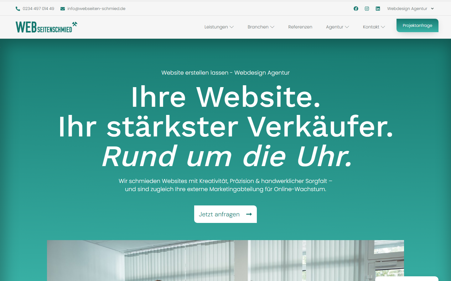 Startseite von Webseiten-Schmied GmbH, SEO-Agentur in Bochum