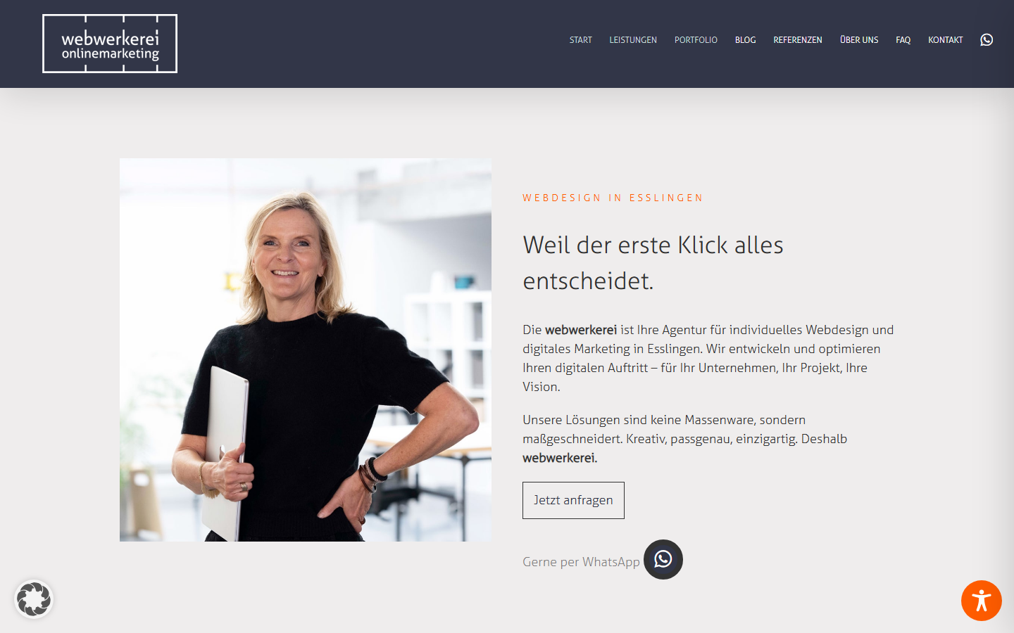 Startseite von Webwerkerei, SEO-Agentur in Esslingen