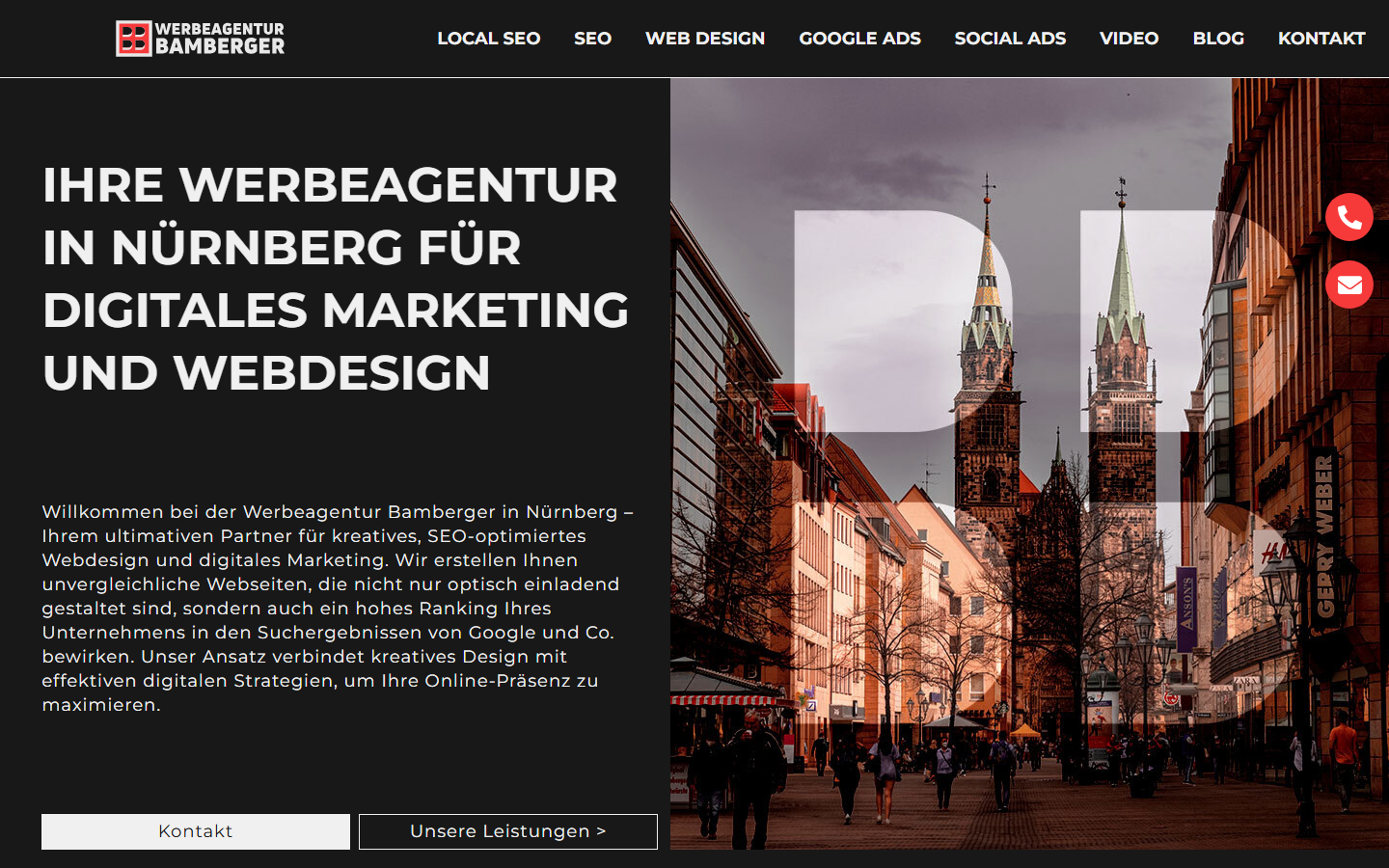 Startseite von Werbeagentur Bamberger, SEO-Agentur in Bayern