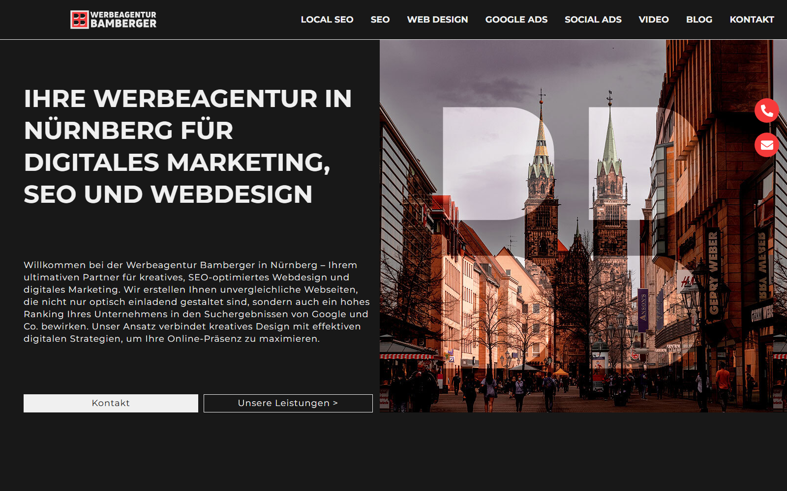 Startseite von Werbeagentur Bamberger, SEO-Agentur in Nürnberg