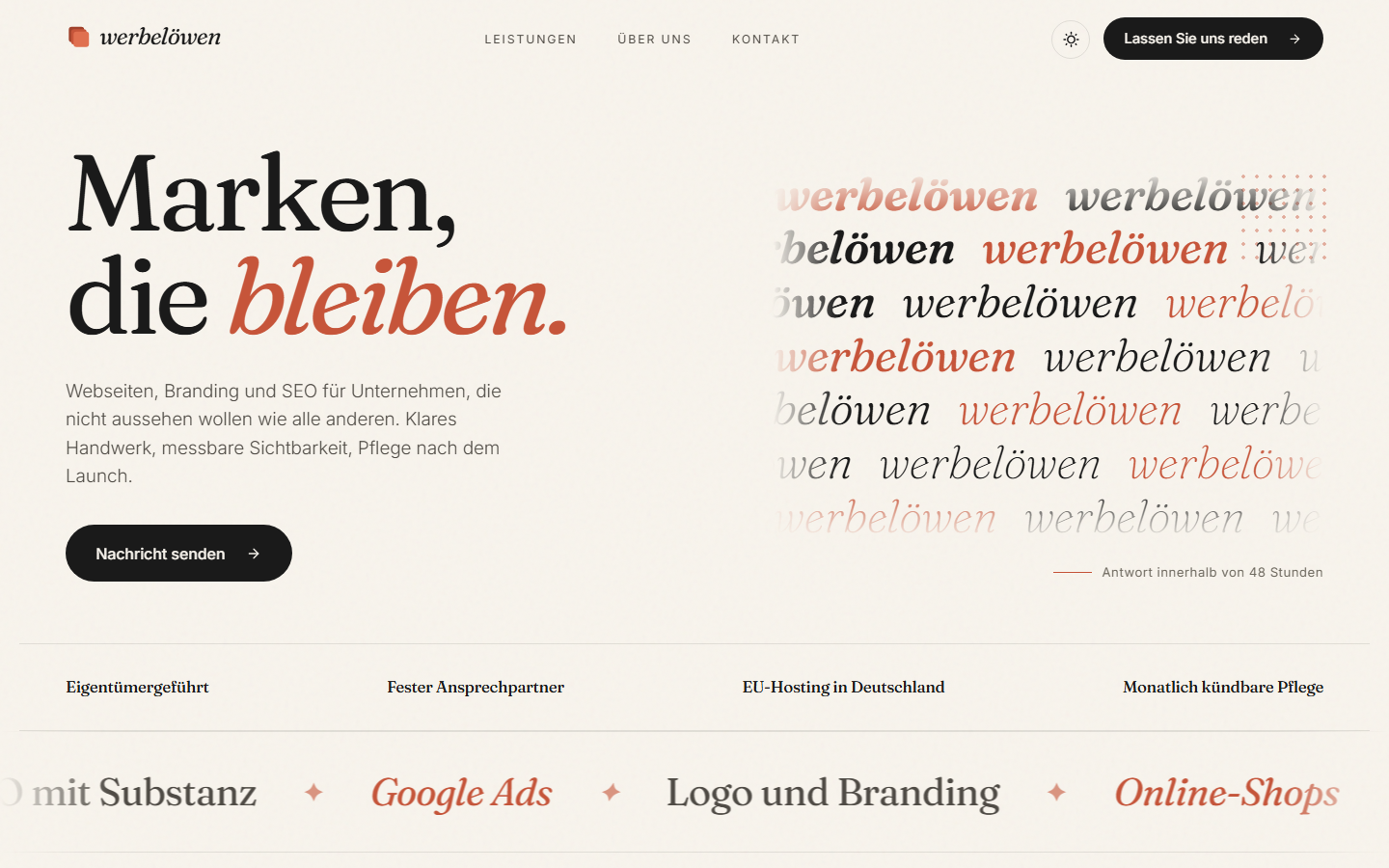 Startseite von Werbelöwen Digital, SEO-Agentur in Lüneburg