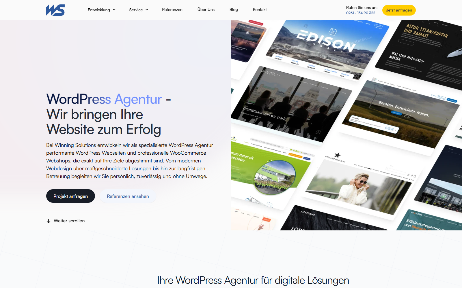 Startseite von Winning Solutions, SEO-Agentur in Koblenz