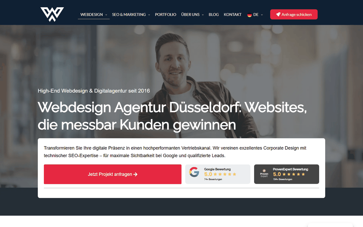 Startseite von wolpersweb (Inhaber: Christian Wolpers), SEO-Agentur in Düsseldorf