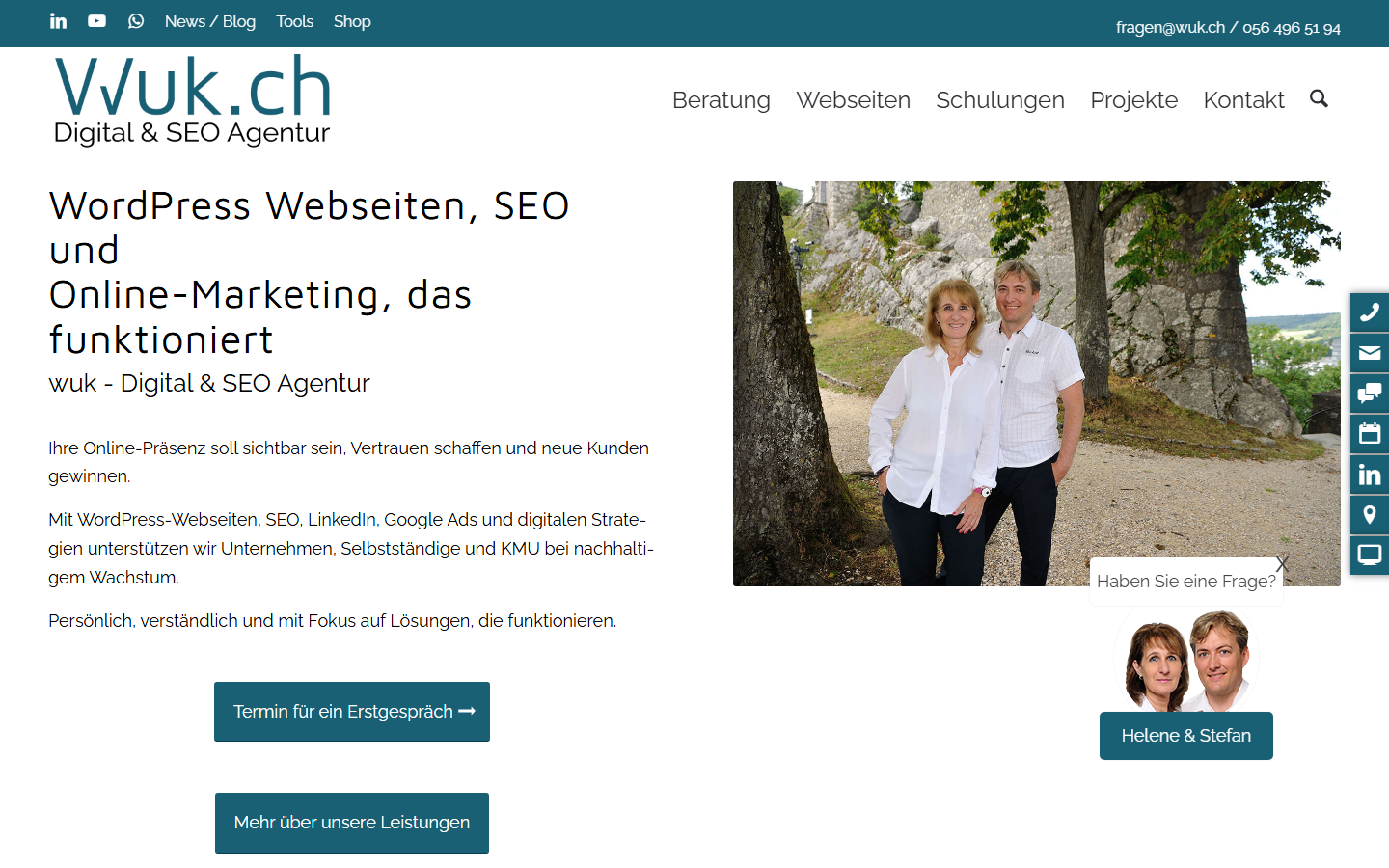 Startseite von wuk.ch - Digital & SEO Agentur, SEO-Agentur in Aargau
