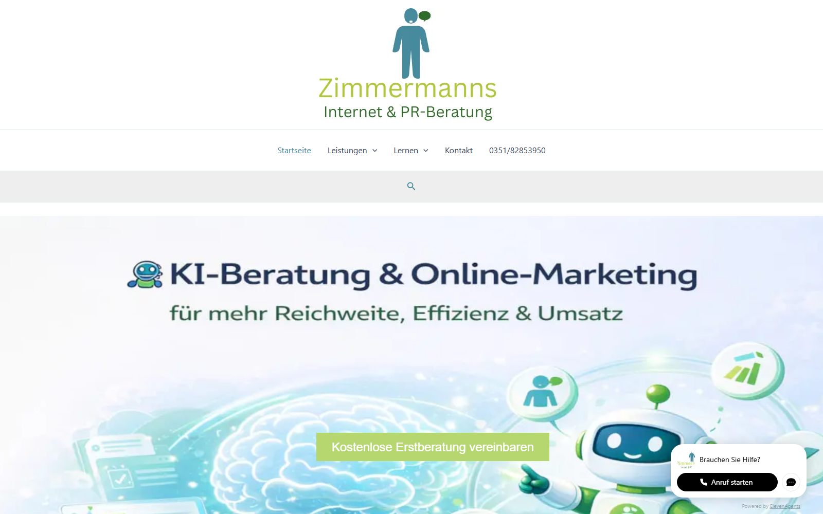 Startseite von Sammy Zimmermanns Zimmermanns Internet PR-Beratung, SEO-Agentur in Dresden