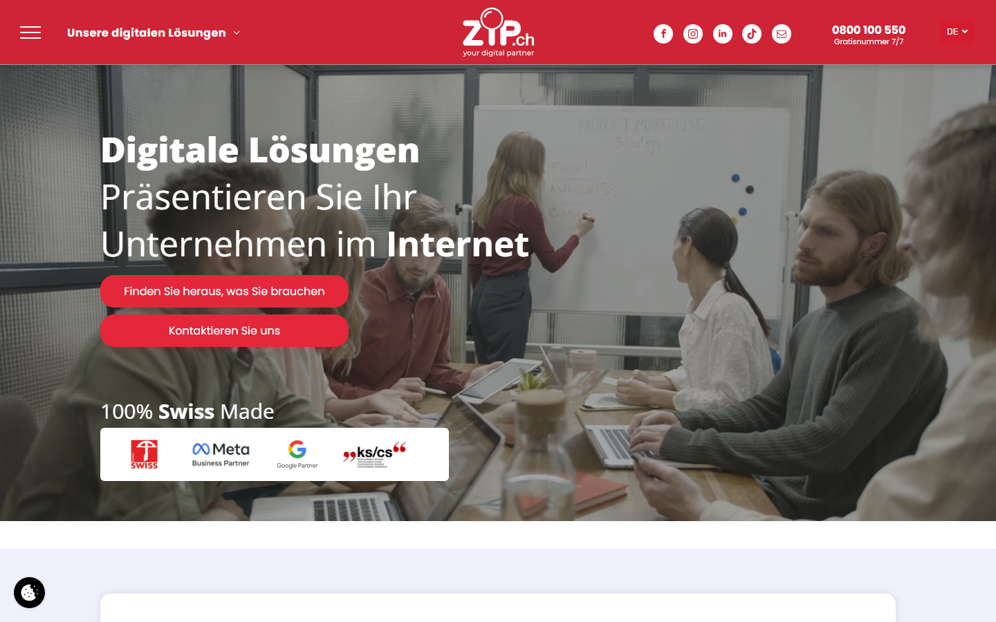 Startseite von ZIP.ch SA, SEO-Agentur in Lausanne