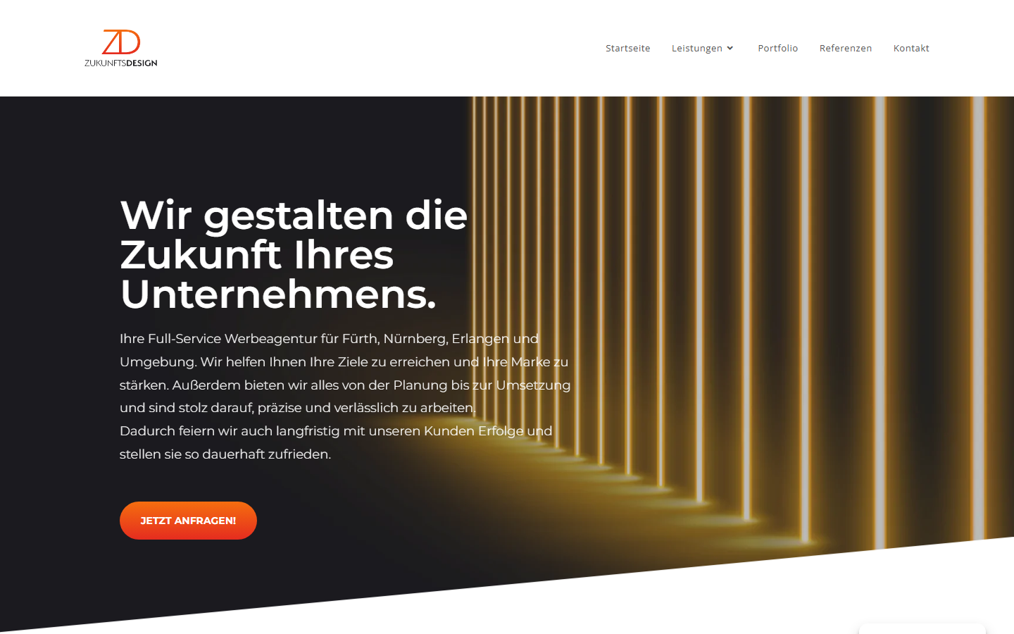 Startseite von ZukunftsDesign, SEO-Agentur in Fürth