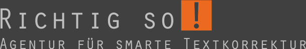 Richtig so! Agentur für smarte Textkorrektur Logo